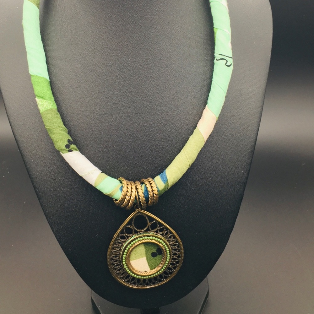 Handmade fabric necklace